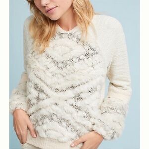 Anthropologie Amadi Faux Fur Sweater Size Small